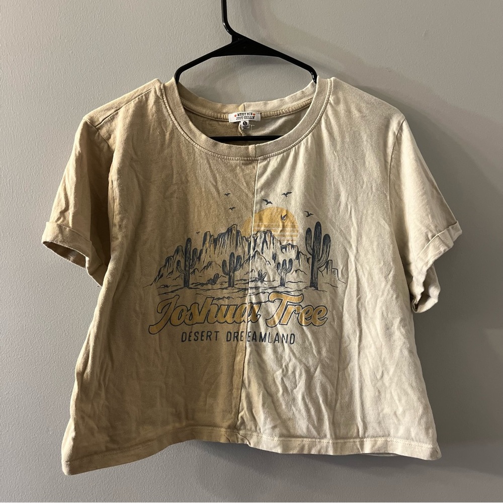 Cropped Split Graphic Tee
